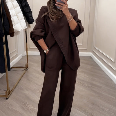 🔥Darmowa wysyłka🔥 Zestaw damski: oversize sweter i spodnie